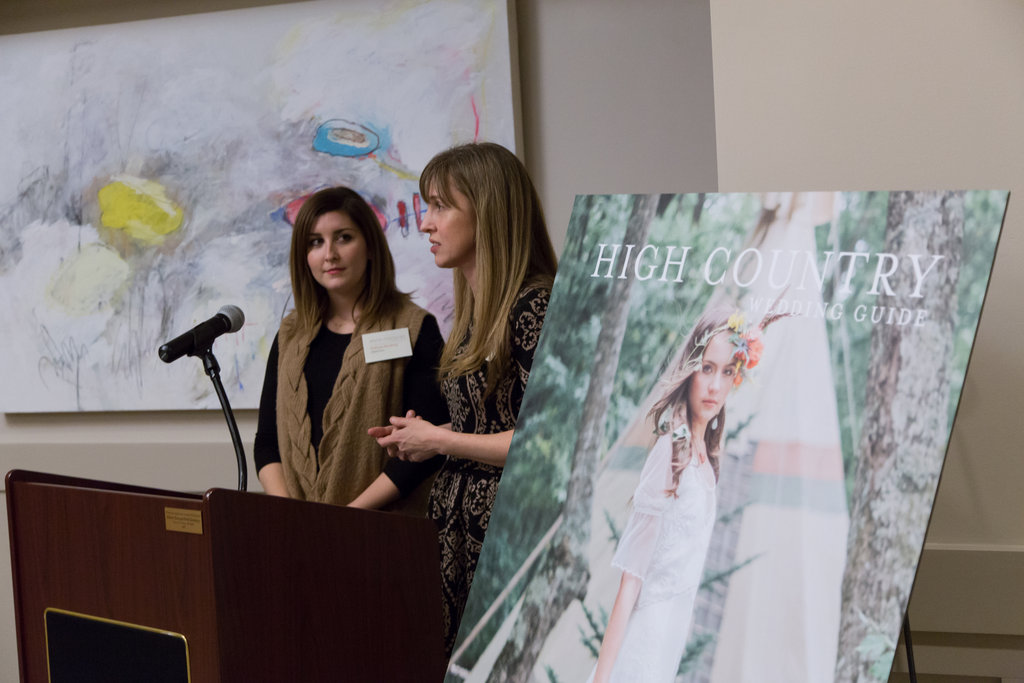 High Country Wedding Guide blogger Andreya Northrup and Editorial Director Melissa Bigner address the crowd about what&#039;s new and great in 2016.