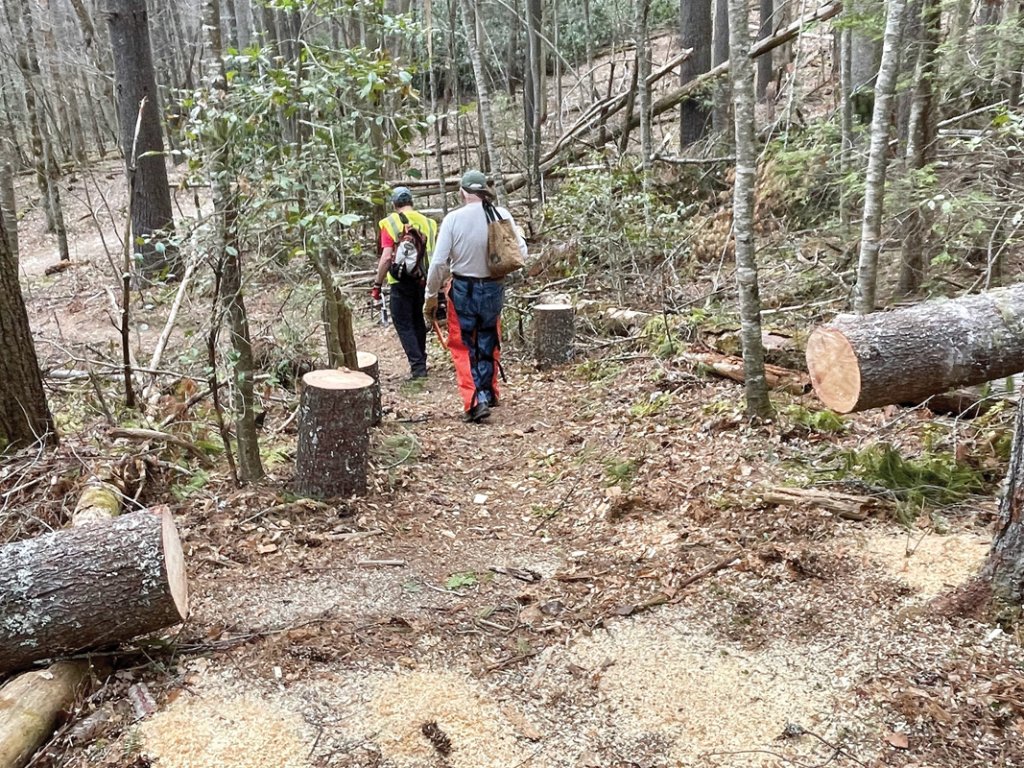 Many trails were damaged by Helene leading to downed trees and unstable ground. Volunteers and workers have cleared some of the debris but there’s still a long ways to go before the Blue Ridge Parkway is fully reopened.