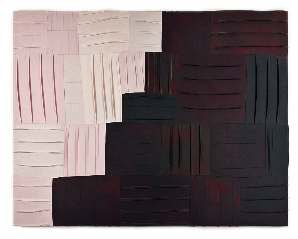 &#039;Stumble&#039;, indigo and cochineal dyed cotton