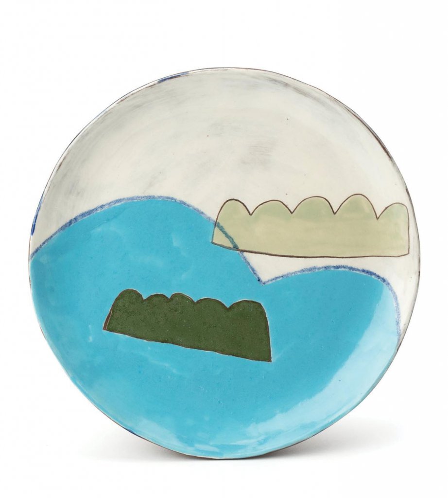 &#039;Ambidextrous&#039;, mid-fired stoneware with sgraffito, slip, underglaze, and glaze