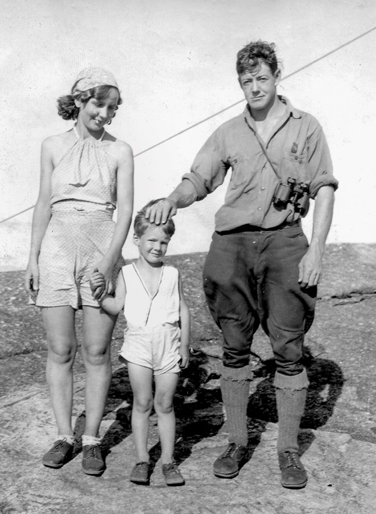 Hilda, &quot;Mickey,&quot; and Clyde Smith,  mid-1930s, Mt. Cardigan.