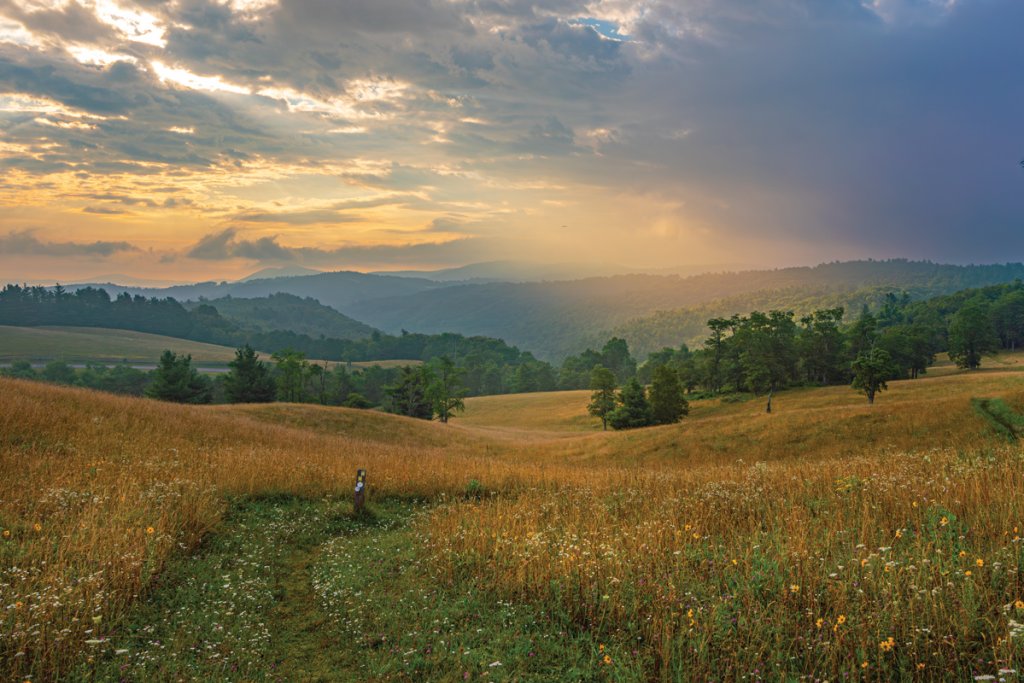 Doughton Park is the largest recreational area on the Blue Ridge Parkway. The Historic Brinegar Cabin is nearby; built in 1886, the tiny homestead once housed the Brinegar family, who owned 125 acres of this land for their farm.