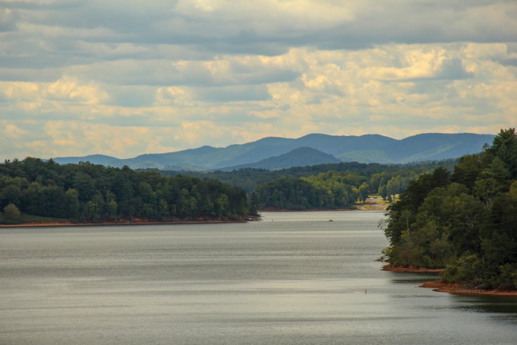 The W. Kerr Scott Reservoir is a man-made lake connected to the Yadkin River.