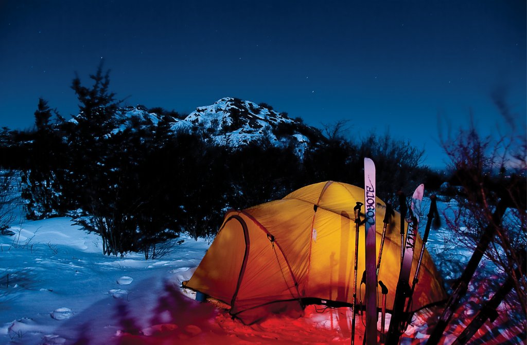 On Mount Rogers, Virginia’s highest peak, the rocky Wilburn Ridge is reminiscent of the High Sierra. This ski campsite is not far from the Appalachian Trail.