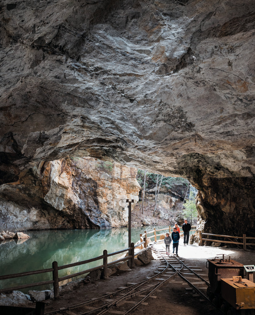 The former Bon Ami mine, now an integral part of Emerald Village, gives visitors a visceral sense of what it was like to harvest minerals in the mountains.