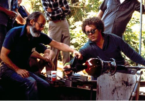 Art Evolution: Dale Chihuly (right) and Harvey collaborate at Pilchuck Glass School in Washington in 1974.