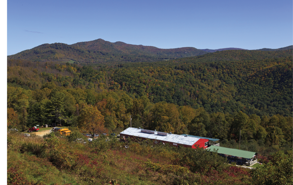 View of the Orchard at Altapass on the Blue Ridge Parkway.