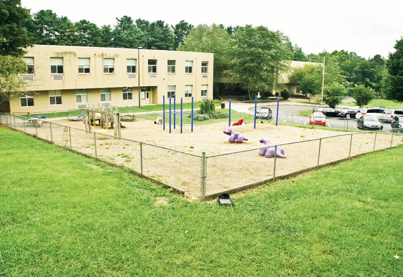 Hall Fletcher’s sparse playscape will become an outdoor learning environment (below), and the building will feature a mural painted by fourth-graders and artist Ian Wilkinson.
