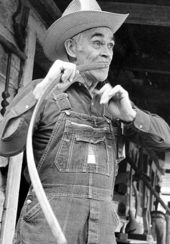 Carlock Stooksbury (1924-2012) Carlock grew up around Norris, Tennessee. He was one of a few old-timers that still played the mouth bow. One of the oldest stringed instruments in the world, it was often made with a strip of hickory and a cat-gut string.