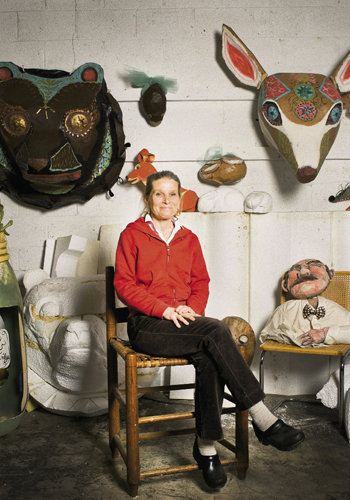 mistress of disguise  Enzmann constructs puppets of all shapes and sizes using papier-mâché and other materials.