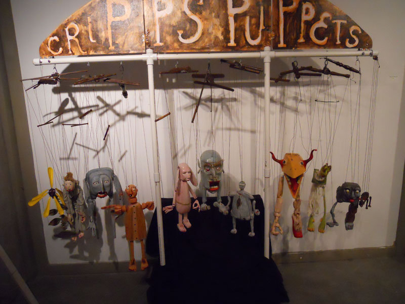 Puppets on display at Phil Mechanic Bldg-v