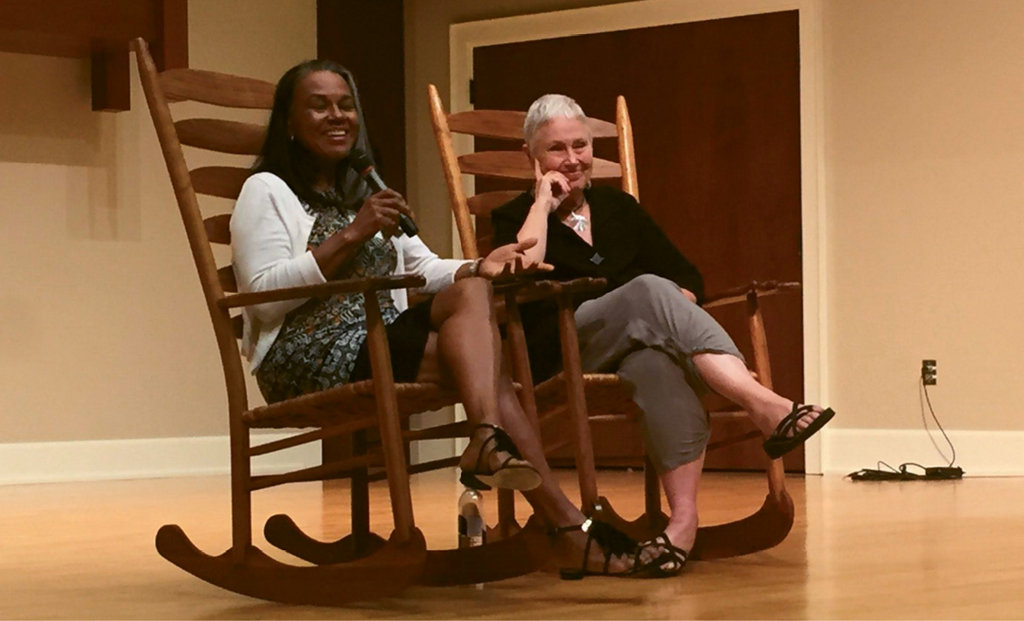 Lundy at a speaking engagement with another noted author, Toni Tipton-Martin