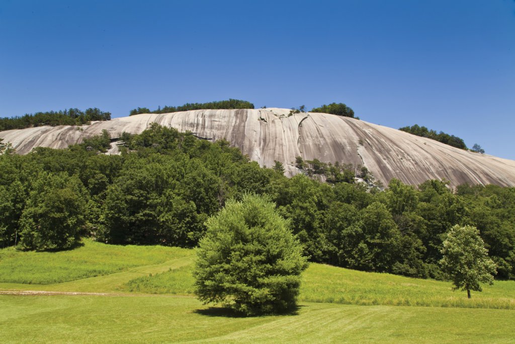 Stone Mountain State Park is named after the 600-foot granite dome pictured above.